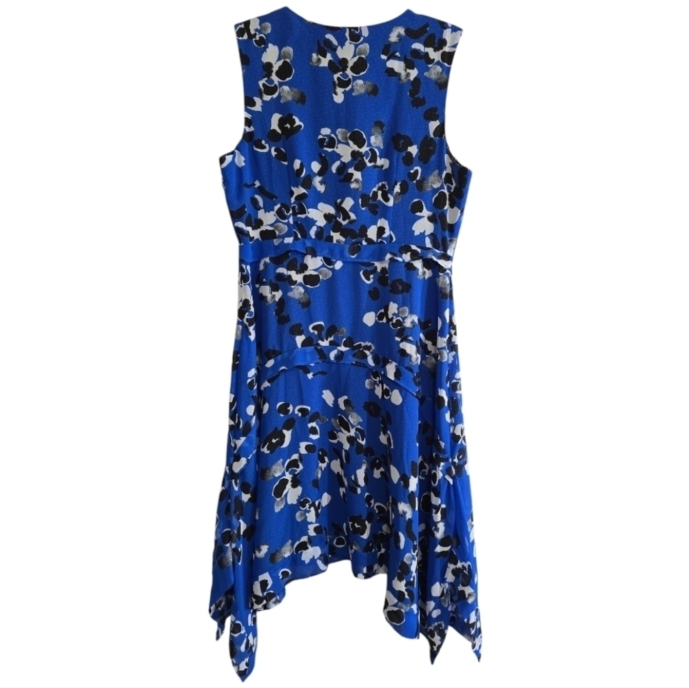 NWOT Cabi Untamed Mini Dress Electric Blue Floral Size Medium #5576 Black White - Picture 7 of 11